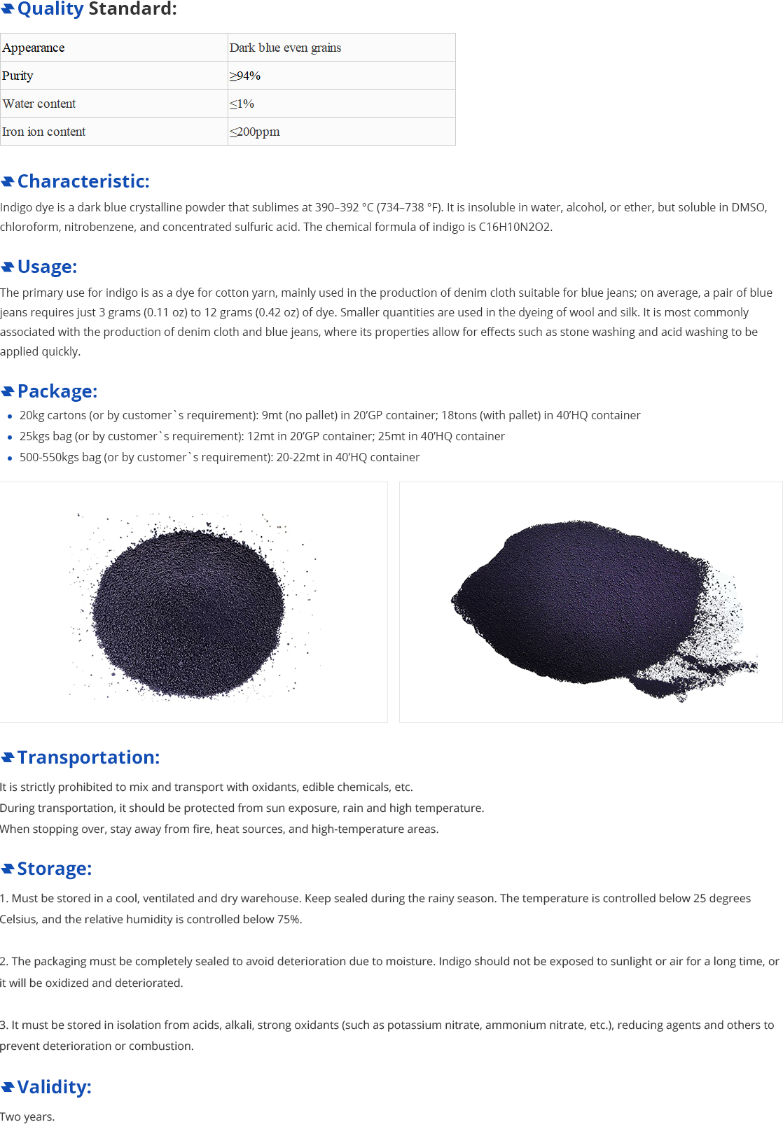 indigo blue dye